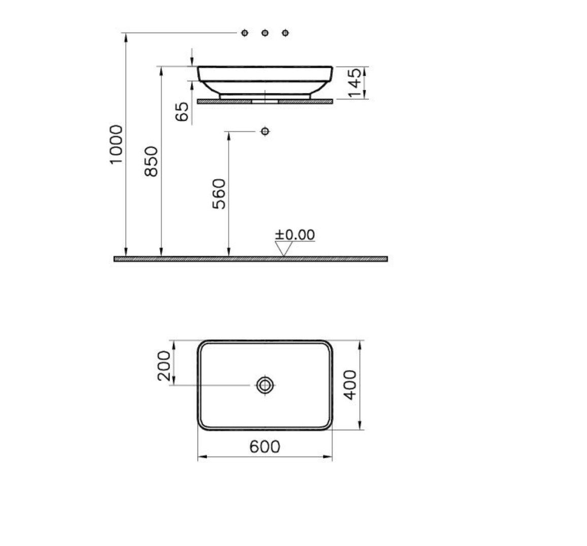 Керамическая прямоугольная столешница VitrA Bathrooms Water Jewels ARCH-00044243 - Вид №4