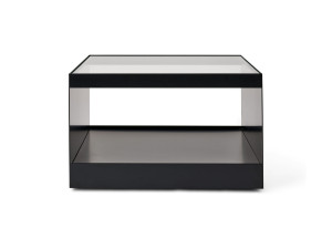 Квадратный стальной журнальный столик со стеклянной столешницей