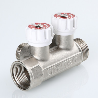 VTc.570.NE.0603 Коллектор с регулирующими вентилями и выходами стандарта «евроконус» Valtec 1", 3 x 3/4"  - Вид №3