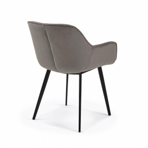 068858 Стул серый бархат La Forma Mulder