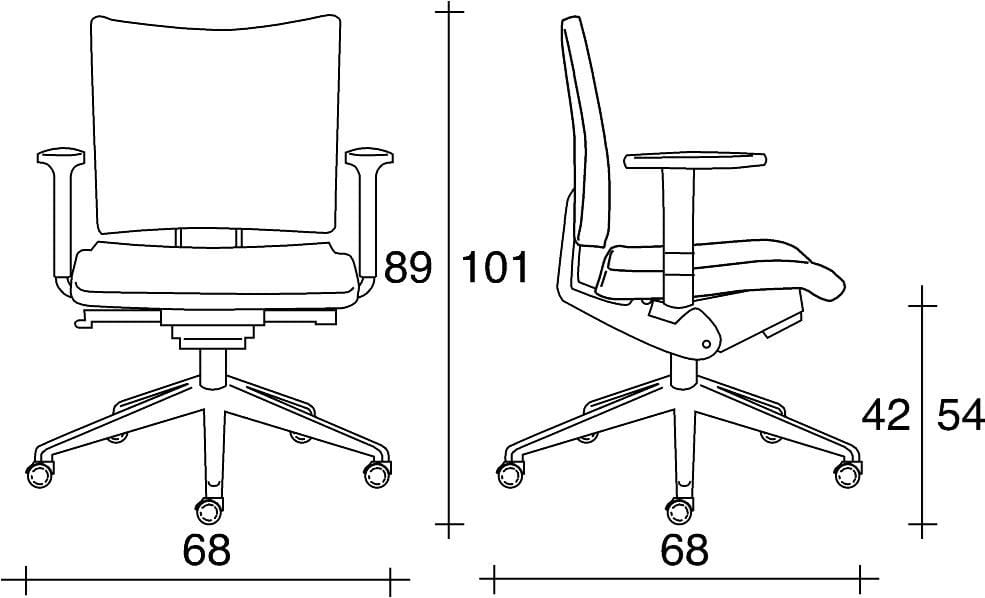 Офисное кресло из ткани с колесами и подлокотниками с 5 спицами TALIN Aviamid ARCH-00056419 - Вид №2