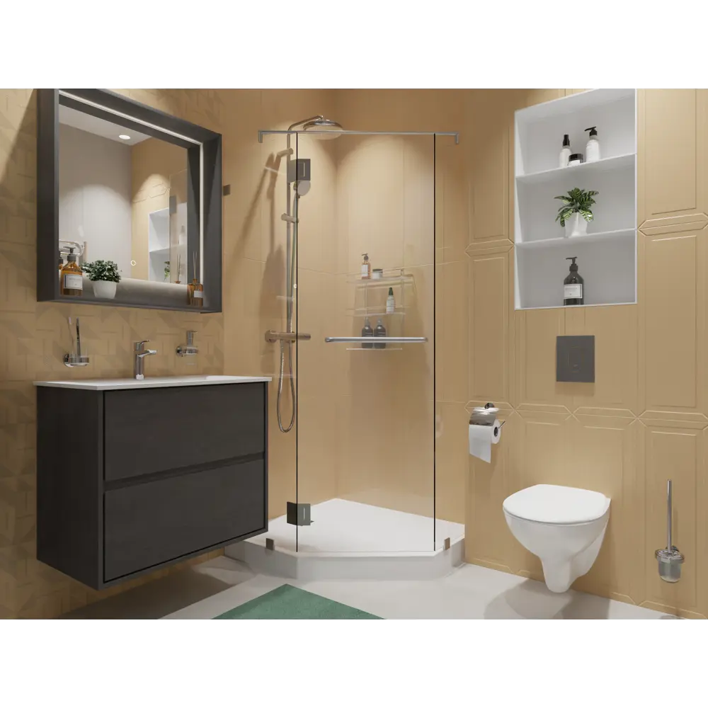 Плитка настенная Керамин Сонет 3С 25x75 см 1.69 м² матовая цвет бежевый STLM-2200511 - Вид №5