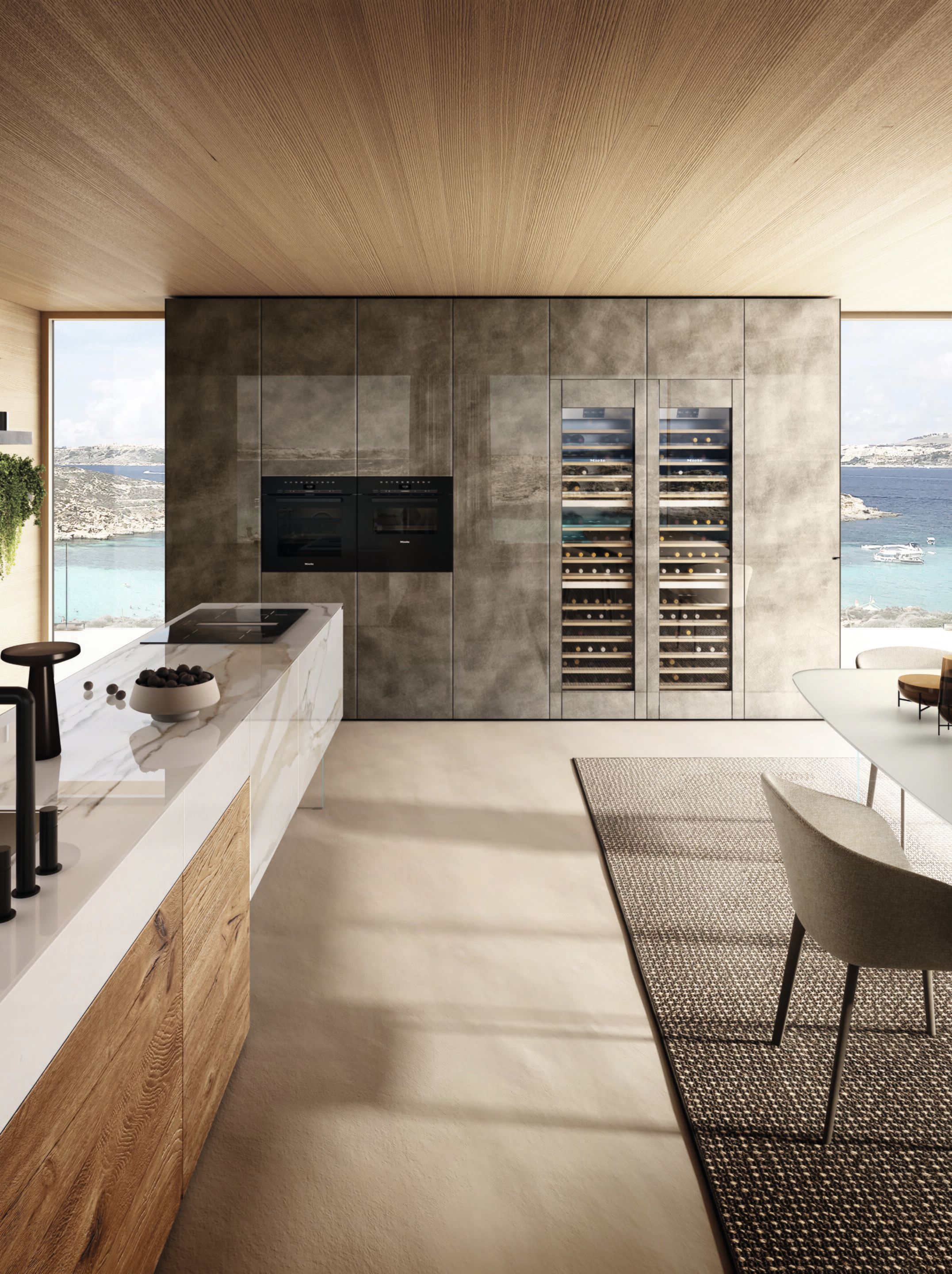 Встроенная кухня с островом Lago 36e8 ARCH-00007447