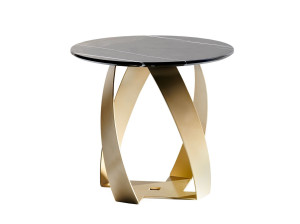 Круглый журнальный столик с мраморной столешницей