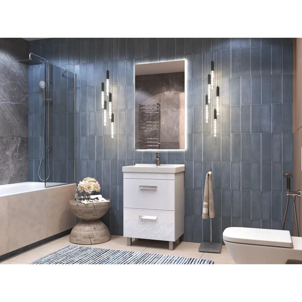 Тумба VIGO Milo для ванной с двумя ящиками, белый глянец 60×80 см 85322135 STLM-0061358 - Вид №10