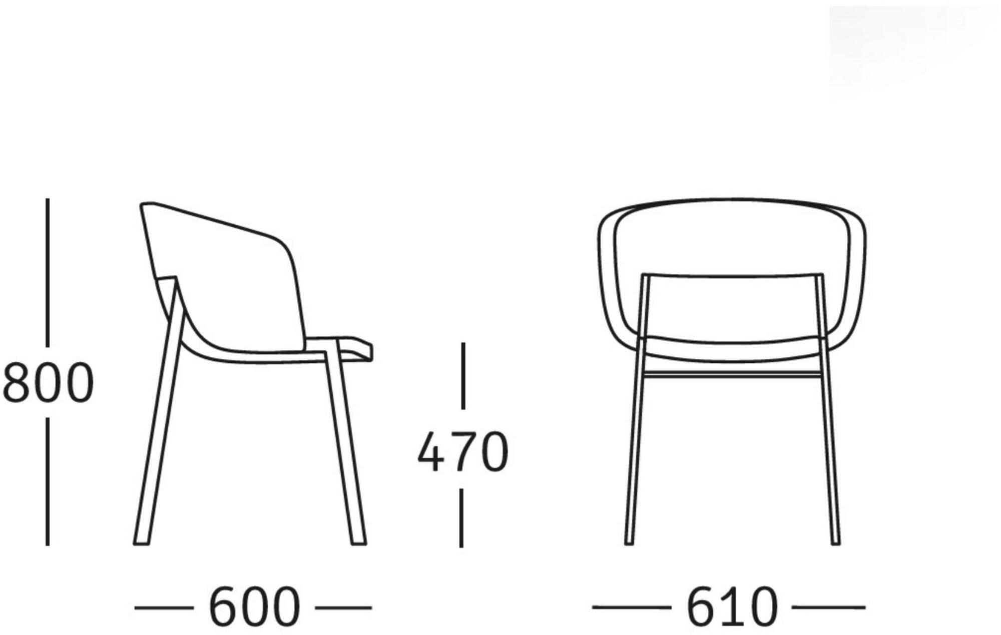 ROSSIN Стул из ткани с подлокотниками Cleo wood sun-id-1507432 - Вид №5