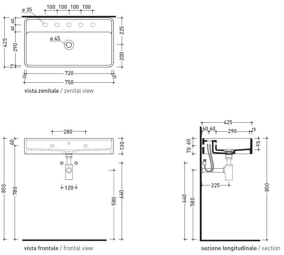 Ceramica Flaminia Monowash miniwash fly  Mw75s  - Вид №1