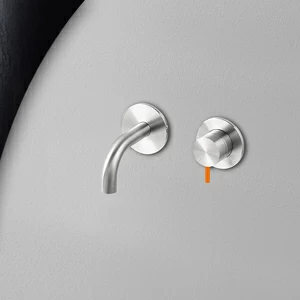 Смеситель для раковины сталь глянцевая с оранжевой ручкой Toki Radomonte TKI17LCIL24