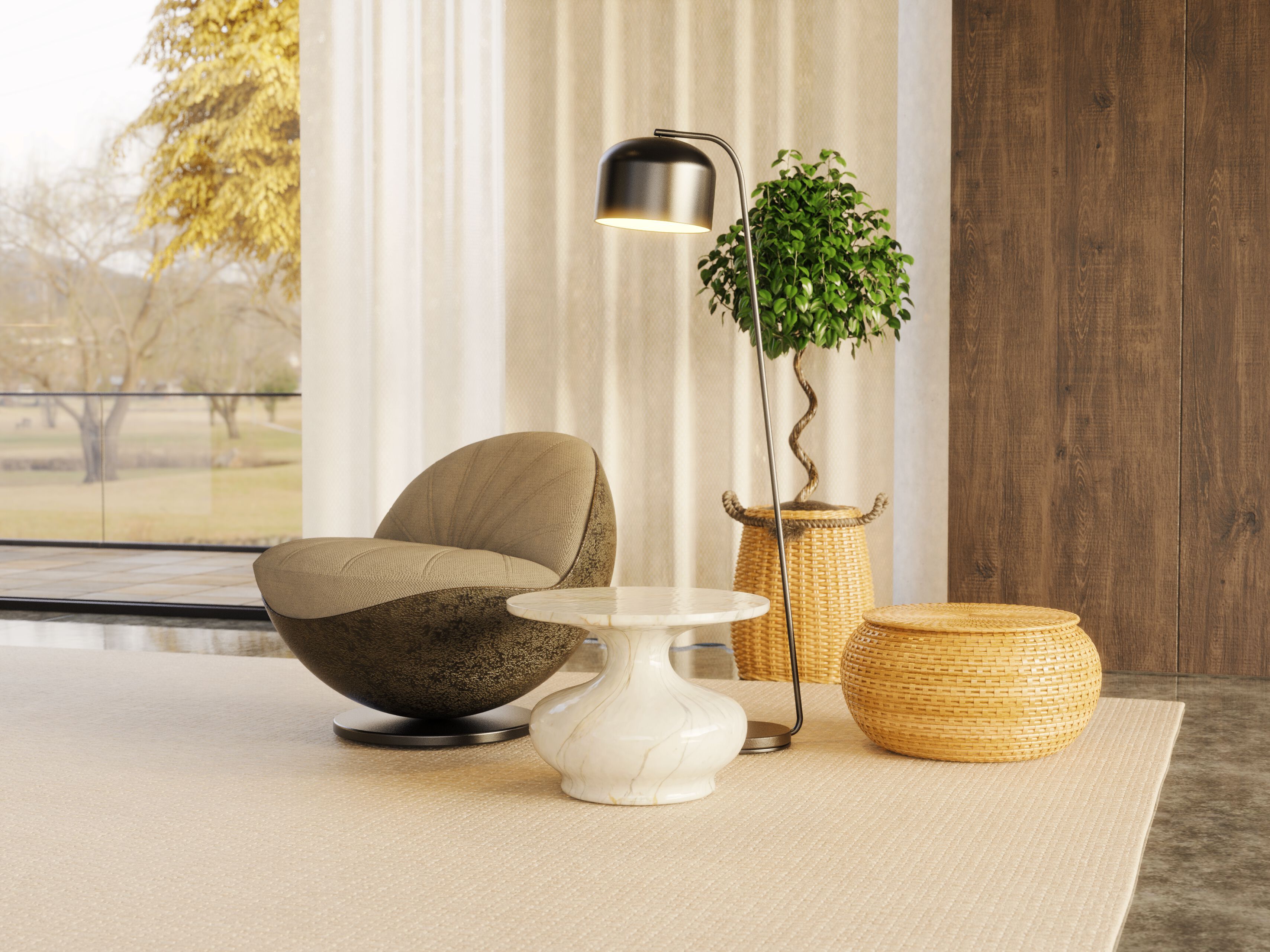 Круглый журнальный столик из стекловолокна GANSK DORIS ARCH-00061129 - Вид №4