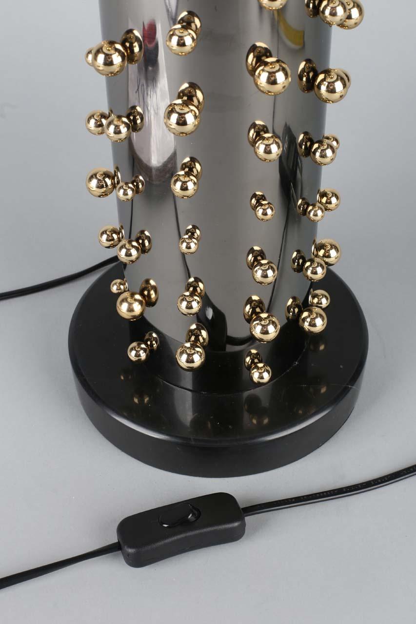 Настольная лампа черная с золотом и белым абажуром Valsolda OML-83904-01 OMNILUX ИНТЕРЬЕРНЫЕ 00-3834834 Белый;черный  - Вид №2