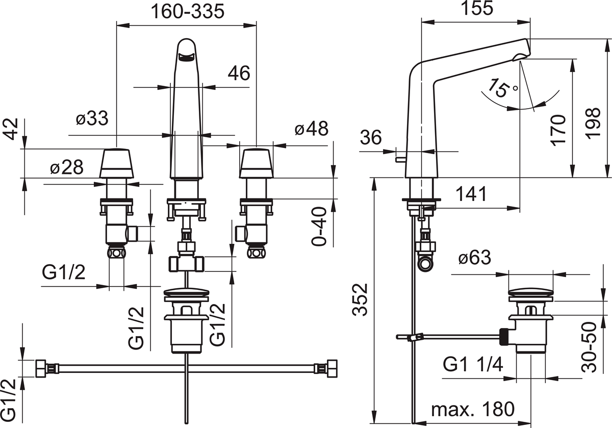 Oras 3055 Смеситель для умывальника 3055 Inspera Хром  - Вид №1