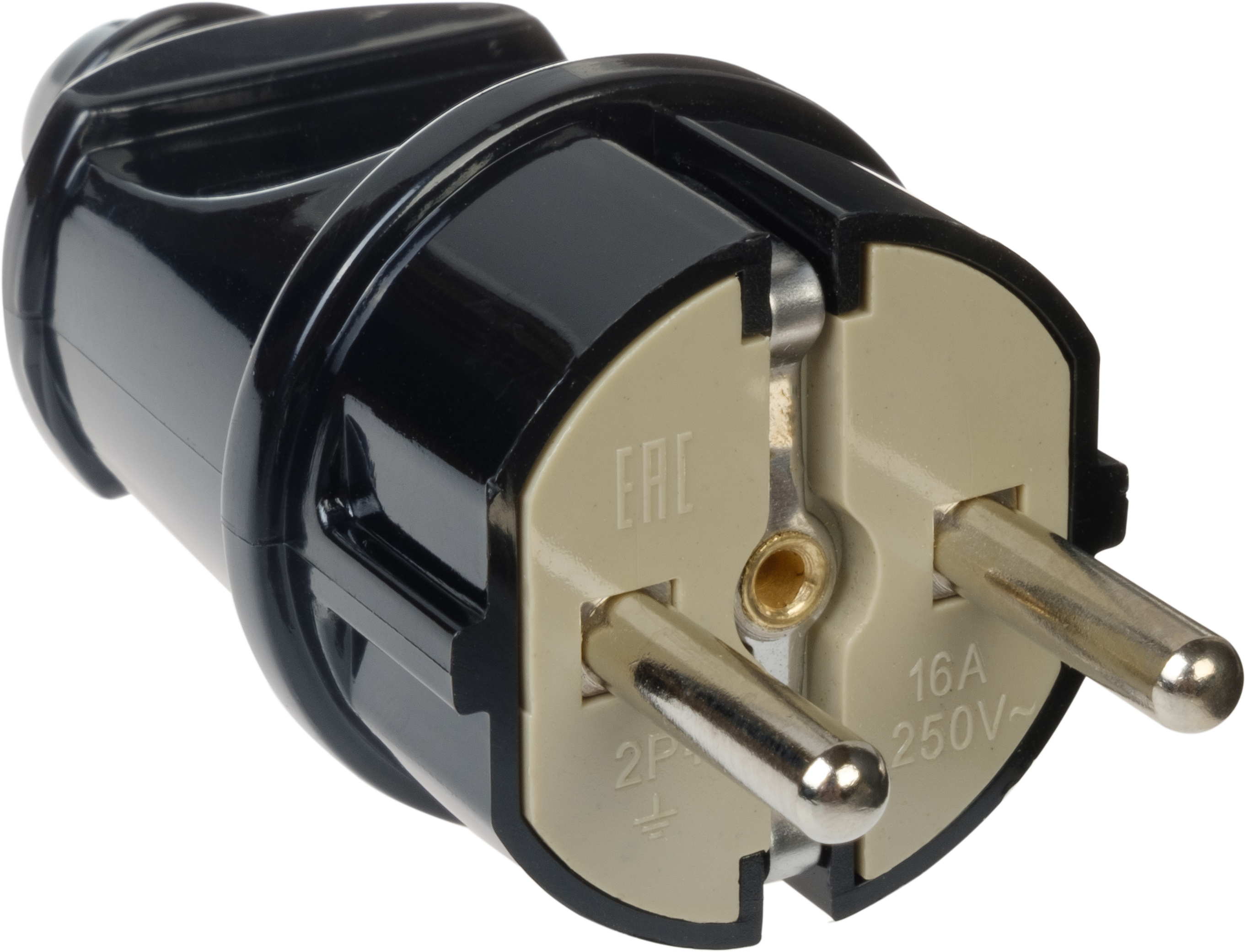 Прямая вилка Duwi с заземлением 16А для надежного подключения 87658028