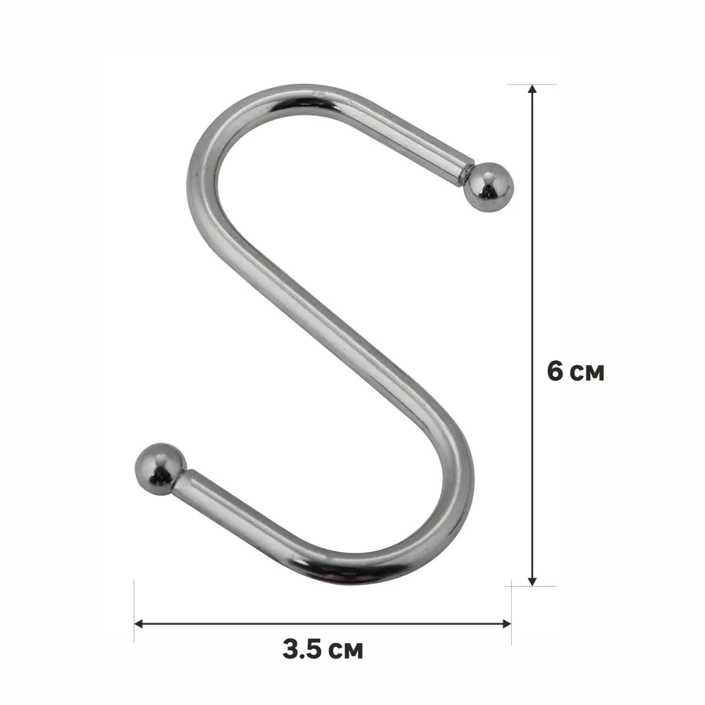 Крючок Delinia 6x3.5 см сталь цвет хром 18254869 STLM-2047030  - Вид №1