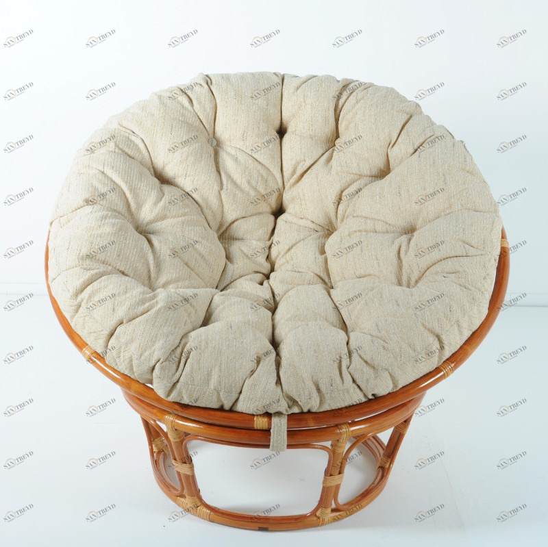 Кресло с подушкой коричневое из ротанга "Коньяк" Papasan 23/01 VINOTTI  00-3885505 Коричневый 