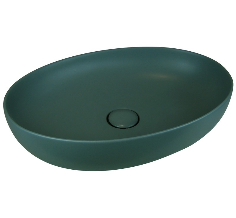 L616T0R0V0143 Раковина накладная ELITE OVAL M 555х385х140 мм без перелива Зеленый матовый AeT ITALIA