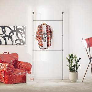 Комплект системы хранения из труб PIPE, 1100x2380x310 мм, черный  LJPS0628 Public Steel Россия