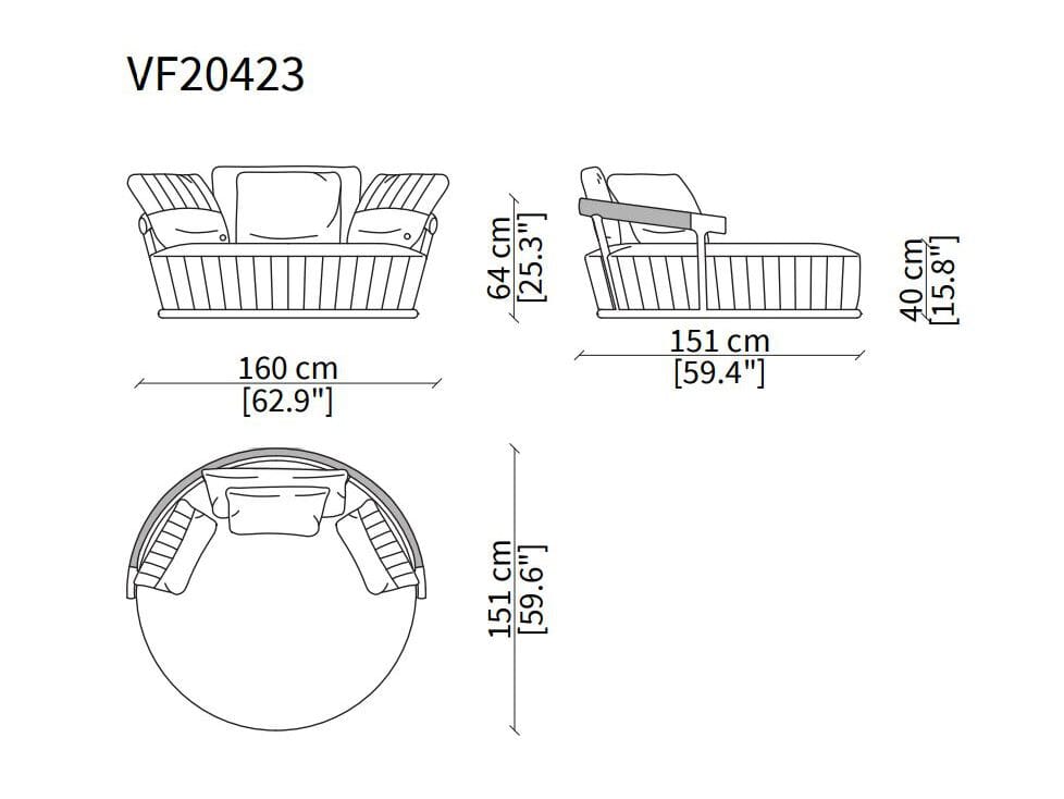 Loveseat кожаный диван Vittoria Frigerio ежевика ARCH-00151380 - Вид №5