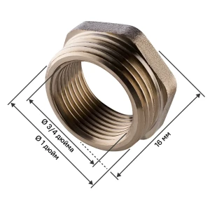 Футорка MONLID 1"x3/4" ВР-НР мм никелированная латунь