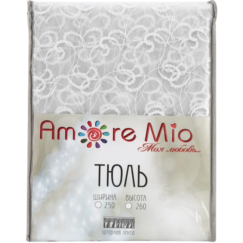 Тюль на ленте «Вензель», 250x260 см, вензель, цвет белый AMORE MIO STLM-2182441 - Вид №6