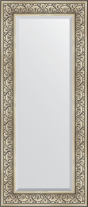 BY 3528 Зеркало с фацетом в багетной раме - барокко серебро 106 mm EVOFORM Exclusive