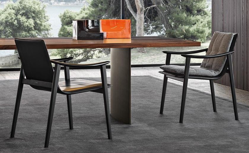 Minotti Кожаное кресло со встроенной тканевой подушкой Fynn sun-id-1411687 - Вид №3