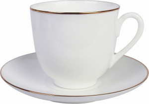 10596501 Императорский фарфоровый завод Чашка с блюдцем "Золотой кантик" "Ландыш" Фарфор костяной
