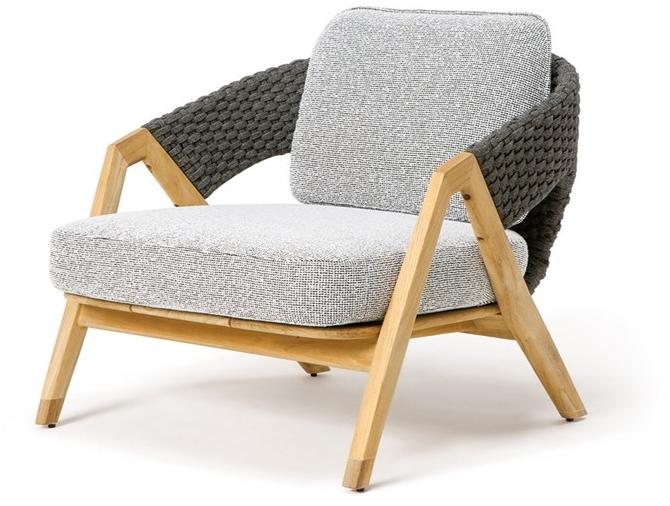 Ethimo Садовое кресло из тика и плетеной веревки Knit sun-id-1399547 - Вид №1