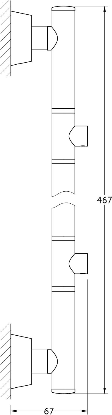 VIZ 077 Штанга для 2-х аксессуаров 47 cm FBS Vizovice - Вид №1