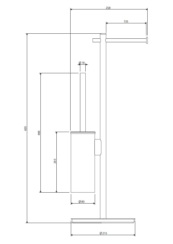 Латунь туалетная щетка OMNIRES MODERN PROJECT MP60810 ARCH-00097090 - Вид №21
