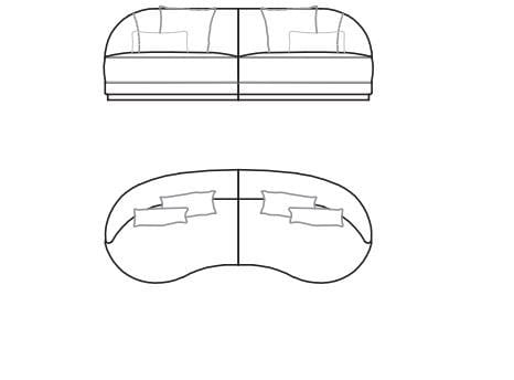 2-местный модульный тканевый диван Sicis ARCH-00113647 - Вид №1