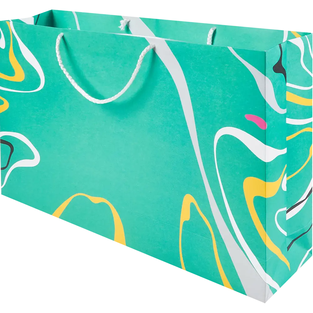 87493215 Пакет подарочный Голубые узоры 55x37 см цвет бирюзовый STLM-0822168 Симфония 