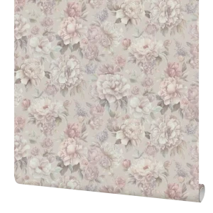 Обои флизелиновые Московская Обойная Фабрика Флер бело-бежевые 1.06 м 4146-1