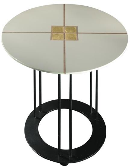Garbarino Круглый журнальный столик из лакированного дерева Aureola Aur cf1 c  - Вид №1