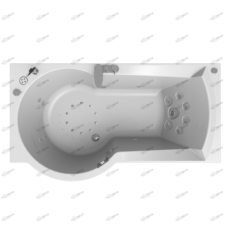 Гидромассаж "Спортивный Chrome" на ванну Валенсия (двигатель 1500 Вт, система "Turbo-pool", джет Релакс - 12 шт., джет Линц, Магнус - 1 шт.) Radomir 1-65-2-0-3-021