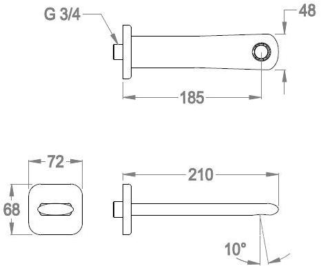 Fir Italia Настенный хромированный излив Dynamica 88 8846363 - Вид №1
