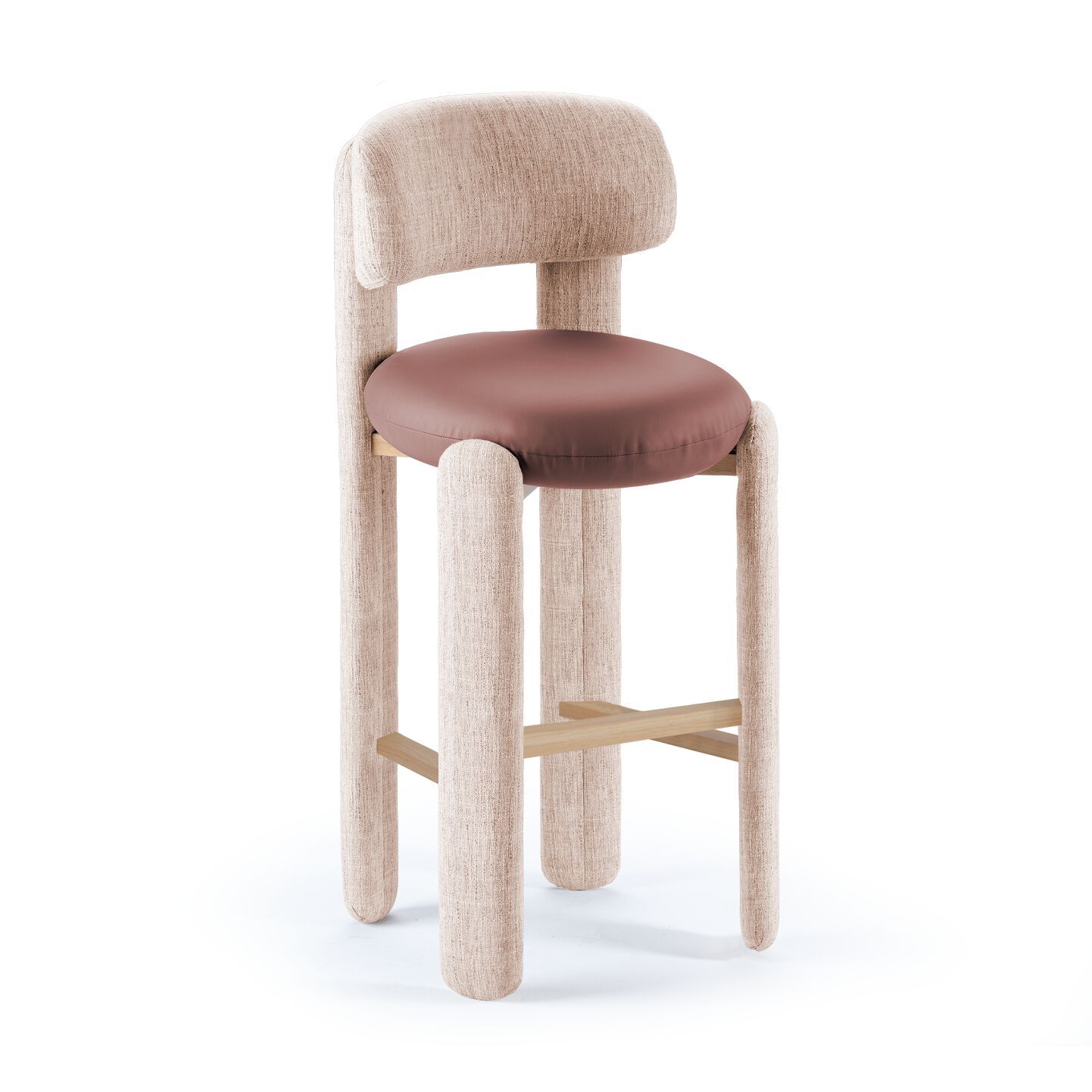 Высокий тканевый мягкий стул с подставкой для ног Mambo Unlimited Ideas Choux ARCH-00140134 - Вид №5