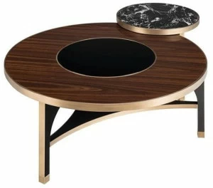 FRATO Низкий круглый деревянный журнальный столик