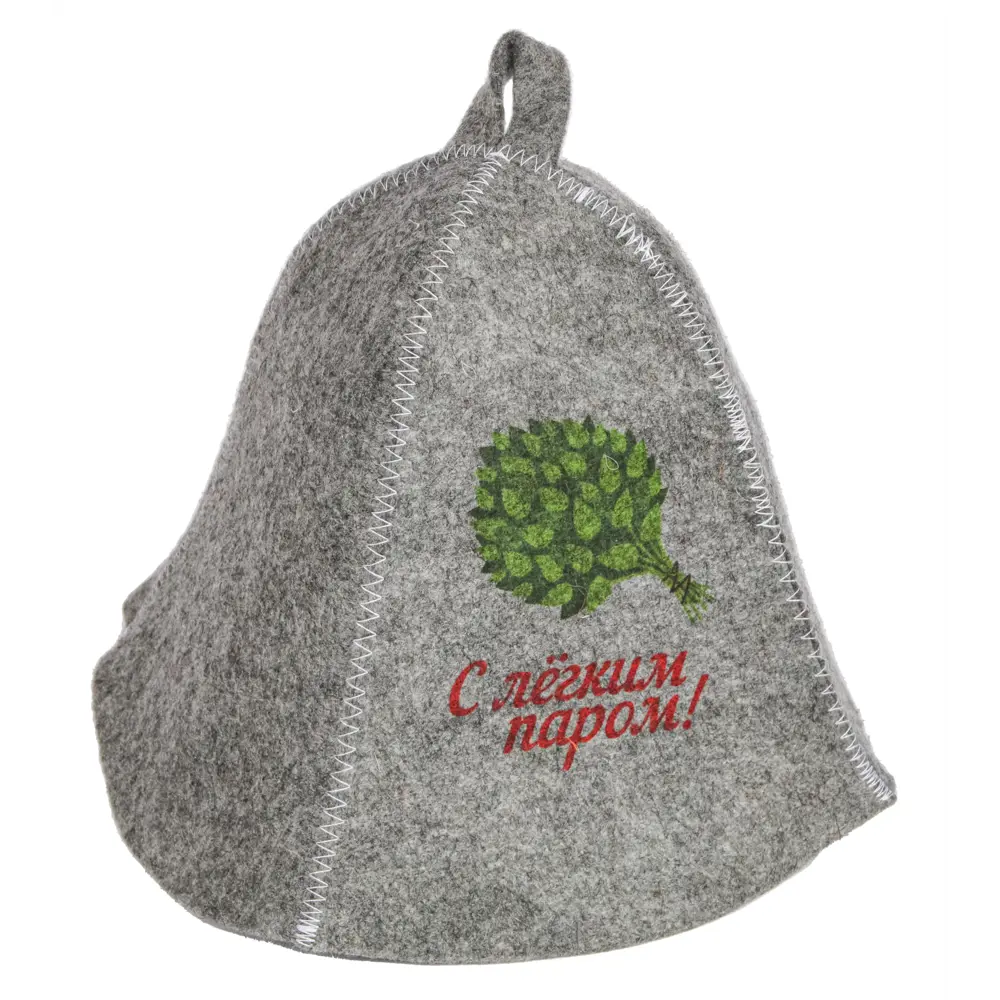 Шапка для бани Банный мир С легким паром войлок цвет серый STLM-2064113