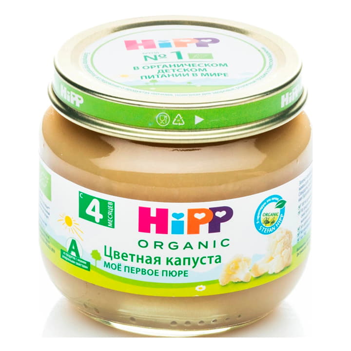 Пюре Цветная капуста с 4 месяцев мое первое пюре HiPP 80 г Santreyd 15700 - Вид №1