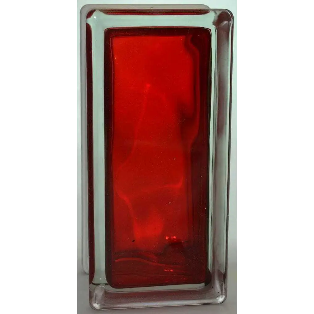 Стеклоблок Vitrablock Волна окрашенный внутри половинка цвет рубиновый STLM-2074374