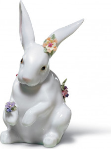 10668979 LLADRO Фигурка Lladro "Сидящий кролик" 9x14см Фарфор