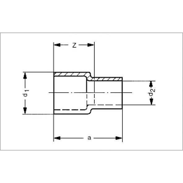 152437635 SANHA 5243 переходник редукционный, ВП-НП, медь 76,1ax35 мм  - Вид №1