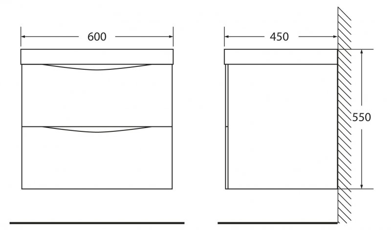 Мебель для ванной BelBagno MARINO-600-2C-SO-BO-P  - Вид №2