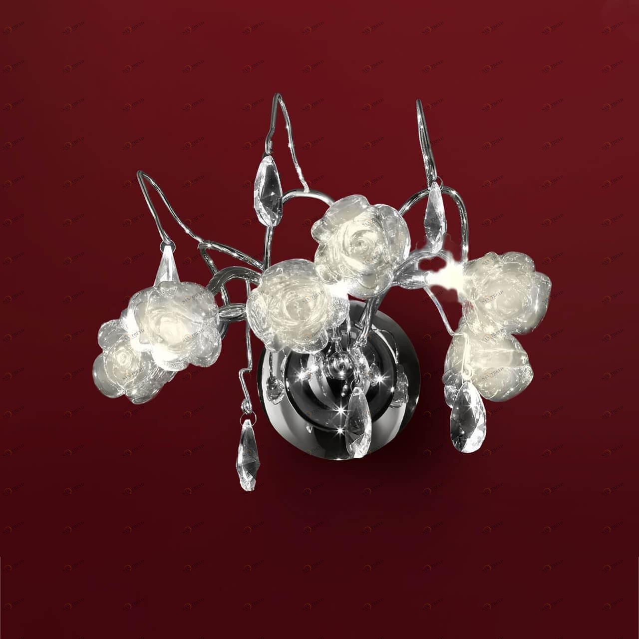 Бра галогеновое белое Rosa Bianco EL325W03.1 CITILUX ФЛОРИСТИКА 00-3930928 Белый;серебро 