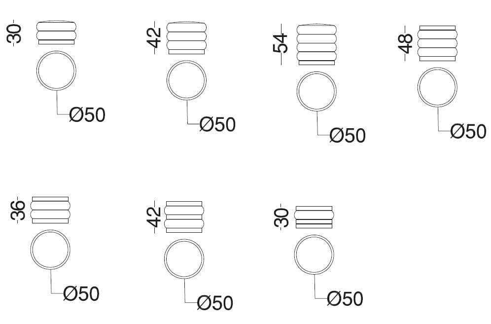Круглый пуф из ткани Vibieffe 9235 шиньон ARCH-00134877 - Вид №4