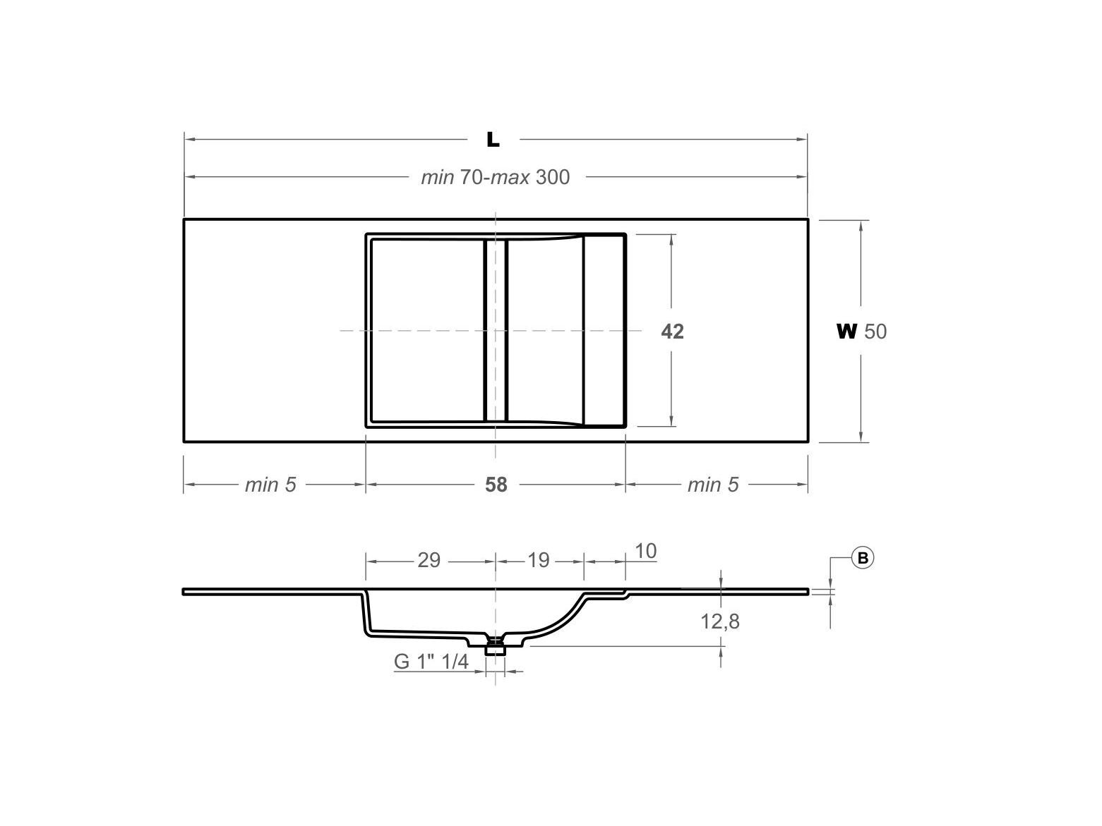 Столешница со встроенной раковиной Inbani Paral ARCH-00055089 - Вид №6
