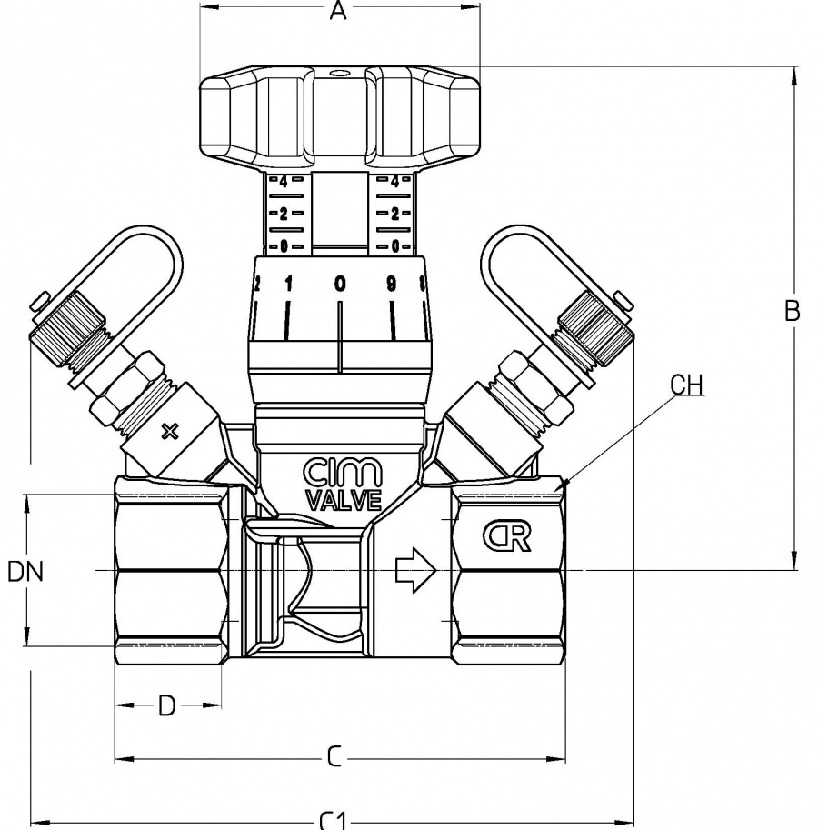 CIMBERIO CIM 787OTDP 1 Клапан балансировочный ручной CIM 787OTDP  - Вид №1