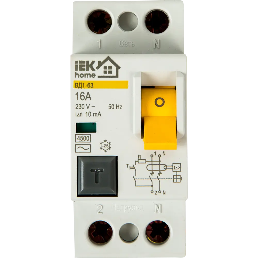 IEK HOME УЗО ВД1-63 - защита от токов утечки 10 мА 18072555 STLM-0009415 - Вид №1