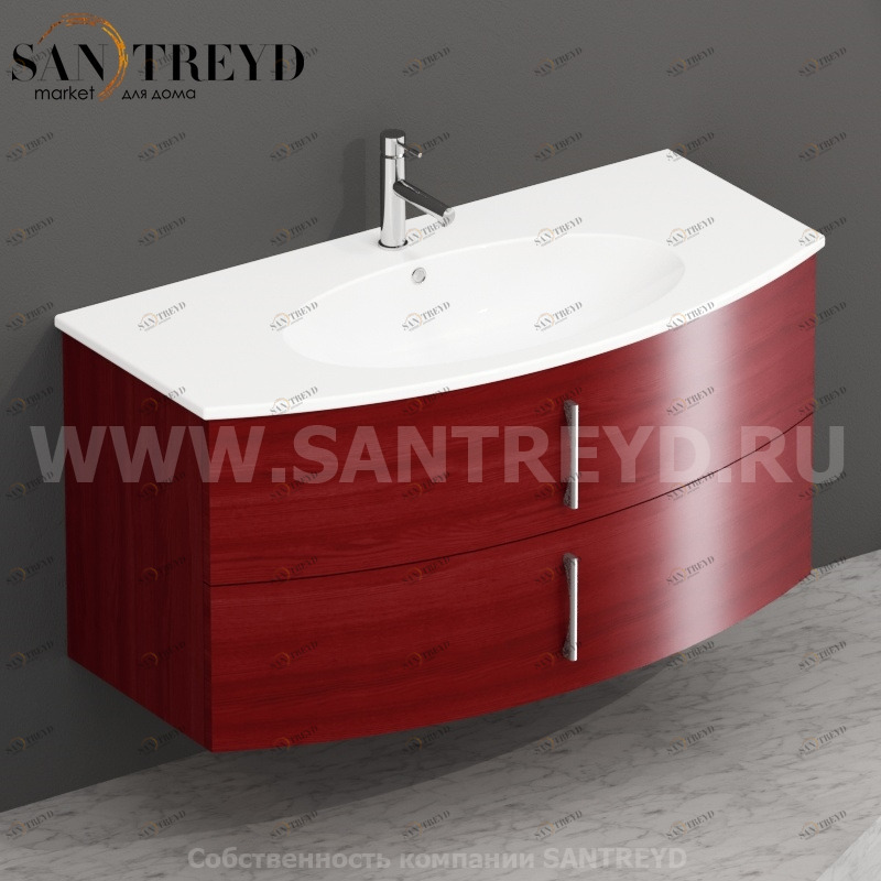 MDMC10Y6149 Тумба с двумя ящиками 100 см красная Globo 4ALL Италия Ceramica Globo