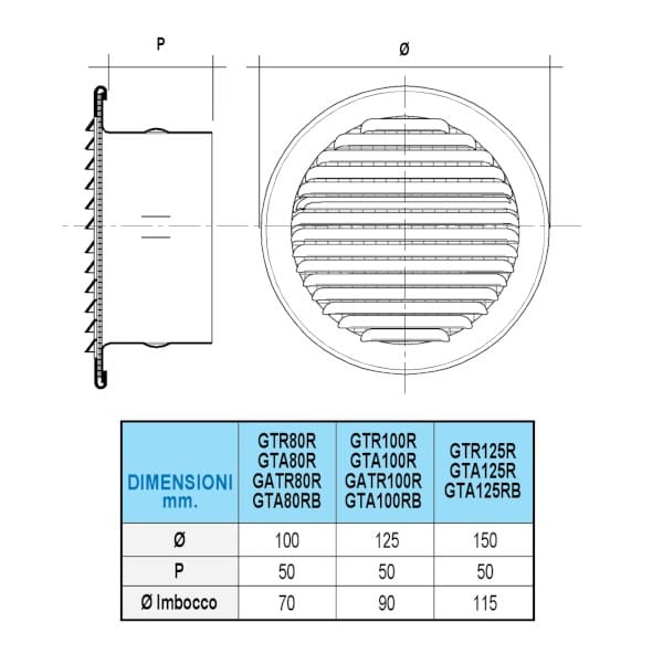 Встраиваемая решетка для отверстий от Ø 80 до 200 мм First Corporation вентиляция ARCH-00145385 - Вид №6